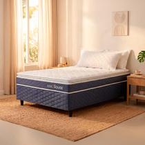 Cama Box Azul Durban Azul D28 Solteiro 88x188 - King House Cama Box Azul Durban Azul D28 Solteiro 88x188 - King House