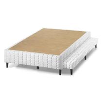 Cama Box Base c/Auxiliar Casal Bordado White (138x188x25) - Anjos Cama Box Base c/Auxiliar Casal Bordado White (138x188x25) - Anjos