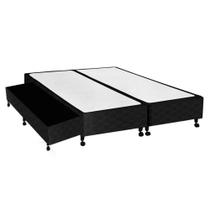 Cama Box Base c/Auxiliar King Poli Tecido Black (193x203x27) - Castor Cama Box Base c/Auxiliar King Poli Tecido Black (193x203x27) - Castor
