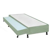 Cama Box Base c/Auxiliar Solteiro Poli Tecido Green (88x188x27) - Castor Cama Box Base c/Auxiliar Solteiro Poli Tecido Green (88x188x27) - Castor