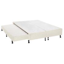 Cama Box Base c/Auxiliar Universal Queen Poli Tecido Clean (158x198x27) - Castor