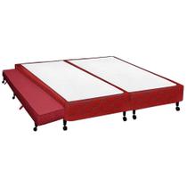 Cama Box Base c/Auxiliar Universal Queen Poli Tecido Wine (158x198x27) - Castor