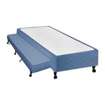 Cama Box Base c/Auxiliar Universal Solteiro Poli Tecido Blue (78x188x27) - Castor