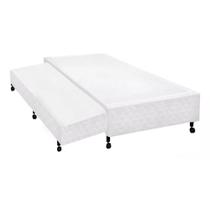 Cama Box Base c/Auxiliar Universal Solteiro Poli Tecido White (78x188x27) - Castor