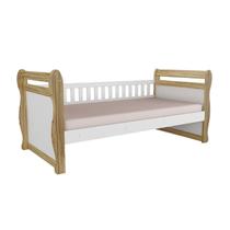Cama Box Base c/ Gavetas de Babá Maria (Branco/Amendoa) - Peroba
