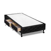 Cama Box Base c/Gavetas Solteiro Poli Tecido Black (78x23-c/2 Gavs) - Castor