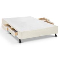 Cama Box Base c/Gavetas Viúva Poli Tecido Clean (128x27-c/4 Gavs) - Castor