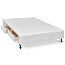 Cama Box Base c/Gavetas Viúva Poli Tecido White (128x27-c/2 Gavs) - Castor