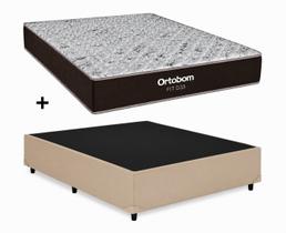 Cama Box Base Casal Bege Colchão Fit D33 Espuma 138x188 - Ortobom Cama Box Base Casal Bege Colchão Fit D33 Espuma 138x188 - Ortobom