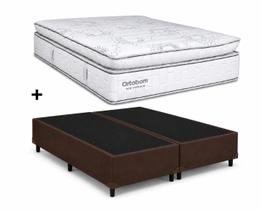 Cama Box Base Casal Bipartido Marrom Colchão New Freedom Molas Ensacadas 138x188 - Ortobom Cama Box Base Casal Bipartido Marrom Colchão New Freedom Molas Ensacadas 138x188 - Ortobom