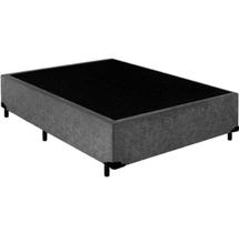 Cama Box Base Casal Blindado Suede Cinza