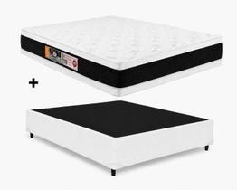 Cama Box Base Casal Branco Colchão Casal Black e White Air Double Face D45 138x188 - Castor