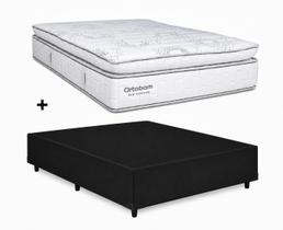 Cama Box Base Casal Preto Colchão New Freedom Molas Ensacadas 138x188 - Ortobom Cama Box Base Casal Preto Colchão New Freedom Molas Ensacadas 138x188 - Ortobom