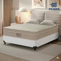 Cama Box Base Casal Sintético + Colchão Molas Ensacadas Ortobom AirTech 138x188x67