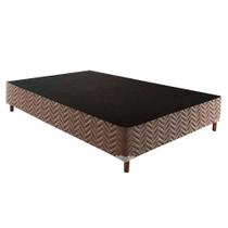 Cama Box Base Casal Sommier Rústico Bordado Brown (138x188x30) - Paropas