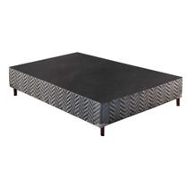 Cama Box Base Casal Sommier Rústico Bordado Gray (138x188x20) - Paropas