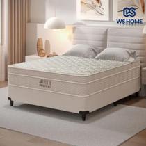 Cama Box Base Casal Suede + Colchão Molas Ensacadas Ortobom AirTech 138x188x67