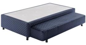 Cama Box Base com Auxiliar Semi Ortopedica Solteiro Poliester (88x188) - Cinza