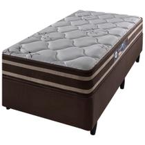 Cama box base conjugada espuma dupla solteiro king suede (110kg - 0.96x2.03x56)