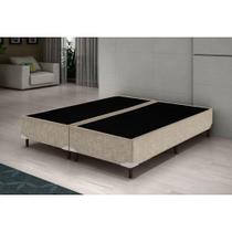 Cama Box Base King Size Bi-Partida Suede 186 X 198cm - Genki Kenko