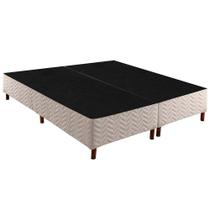 Cama Box Base King Sommier Rústico Bordado White (193x203x20) - Paropas