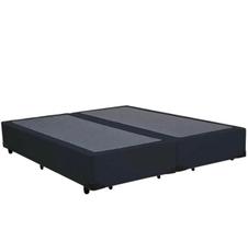 Cama Box Base Queen Bipartido Blindado Suede Preto Cama Box Base Queen Bipartido Blindado Suede Preto