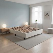 Cama Box Base Queen Size 156x197 Desmontável Tecido Premium 100% Madeira - Nova Cama