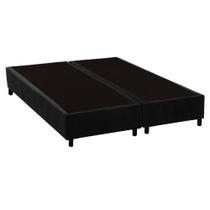 Cama Box Base Queen Universal Suede Black (158x198x20) - Costa Rica