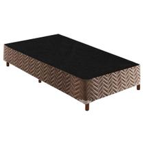 Cama Box Base Solteirão Sommier Rústico Bordado Brown (96x203x30) - Paropas