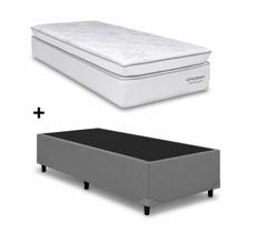 Cama Box Base Solteiro Cinza Colchao New Freedom Molas Ensacadas 88x188 - Ortobom Cama Box Base Solteiro Cinza Colchao New Freedom Molas Ensacadas 88x188 - Ortobom