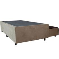 Cama Box Base Solteiro Com Auxiliar Semi Ortopedica Suede