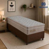 Cama Box Base Solteiro Suede + Colchão Molas Ensacadas Gel Plus Whc 88x188x67 Cor:Marrom Cama Box Base Solteiro Suede + Colchão Molas Ensacadas Gel Plus Whc 88x188x67 Cor:Marrom