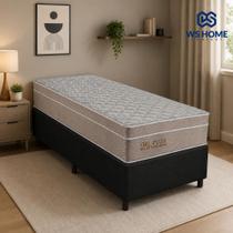Cama Box Base Solteiro Suede + Colchão Molas Ensacadas Gel Plus Whc 88x188x67 Cor:Marrom Cama Box Base Solteiro Suede + Colchão Molas Ensacadas Gel Plus Whc 88x188x67 Cor:Marrom