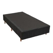 Cama Box Base Solteiro Universal Bordado Black (88x188x25) - Polar