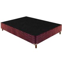 Cama Box Base Universal Casal Sommier Rústico Bordado Wine (138x188x20) - Paropas