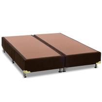 Cama Box Base Universal King Suede Brown (186x198x20) - Ortobom