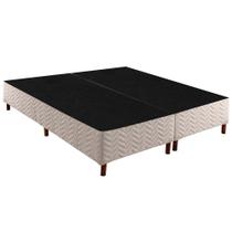 Cama Box Base Universal Queen Sommier Rústico Bordado White (158x198x30) - Paropas