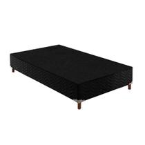 Cama Box Base Universal Solteiro Sommier Rústico Bordado Black (88x188x30) - Paropas