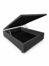 Cama Box Baú 138x188cm em Madeira Série Ouro Cinza Cama Box Baú 138x188cm em Madeira Série Ouro Cinza