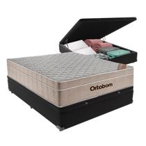 Cama + Box Bau Airtech Colchão Ortobom viuva SpringPocket