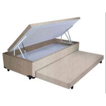 Cama Box Baú Auxiliar Solteiro Suede Espuma 8cm 45x88x188 Bege Homequeen Cama Box Baú Auxiliar Solteiro Suede Espuma 8cm 45x88x188 Bege Homequeen