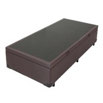 Cama Box Baú Base Solteiro Couro 44x88x188 Marrom Reforçada
