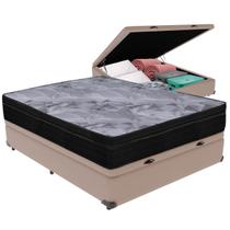 Cama Box Baú Bege e Colchão Airtech Pampa Molas ensacadas Casal Ortobom Cama Box Baú Bege e Colchão Airtech Pampa Molas ensacadas Casal Ortobom