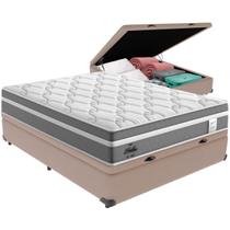 Cama Box Baú Bege e Colchão Berlim Molas Ensacadas Casal Probel