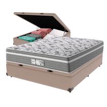 Cama Box Baú Bege e Colchão Evolution Molas Ensacadas Viúvo Probel
