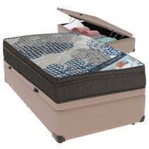 Cama Box Baú Bege e Colchão ISO Superpocket Molas Ensacadas Solteiro Ortobom Cama Box Baú Bege e Colchão ISO Superpocket Molas Ensacadas Solteiro Ortobom