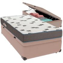 Cama Box Baú Bege e Colchão Light Espuma D33 Solteiro Ortobom Cama Box Baú Bege e Colchão Light Espuma D33 Solteiro Ortobom
