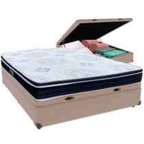 Cama Box Baú Bege e Colchão Orthosono D33 Com Euro Pillow Viúvo Anjos Cama Box Baú Bege e Colchão Orthosono D33 Com Euro Pillow Viúvo Anjos