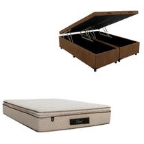 Cama Box Baú Bipartida Blindada com Colchão Cloud Molas Ensacadas Com Pillowtop 32cm