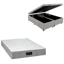 Cama Box Baú Bipartida Blindada com Colchão Riviera Molas Ensacadas 25cm